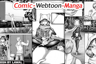 draw anime manga comic pages, webtoon, storyboard, manga artist