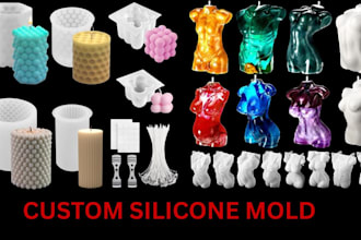 design 3d silicone mold resin mold candle mold for 3d printing casting stl file