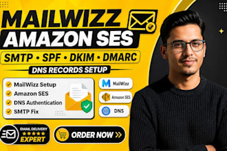 setup mailwizz amazon ses smtp spf dkim dmarc dns records