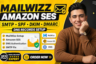 setup mailwizz amazon ses smtp spf dkim dmarc dns records