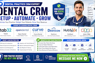 setup dental practice CRM tab32 open dental curve dental denticon hubspot zoho