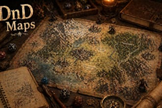 draw custom fantasy map for dnd, rpg, books and worldbuilding