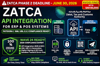 develop zatca phase 2 API integration for your erp and pos systems