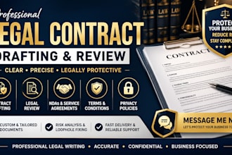 draft and review legal contracts, nda, service agreement and terms and condition