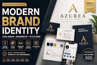 design modern brand identity, logo and branding kit full brand identity package
