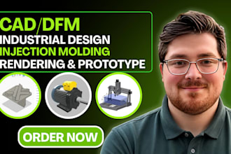 design your product from idea to cad, dfm, 3d modeling, and realistic rendering