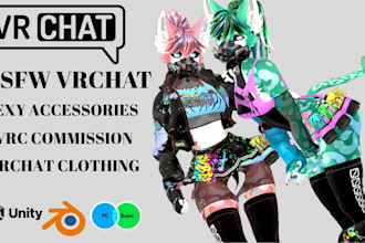 create 3d furry avatar, 3d vtuber model with toggles and rigging, vrc commission
