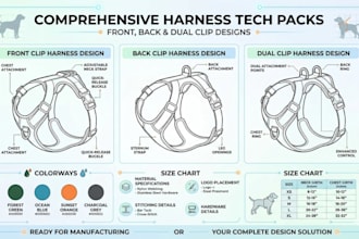 design tech pack for front clip harness back clip harness and dual clip harness