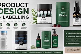 design product label, packaging design, bottle label and supplement label design