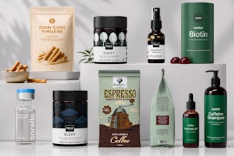design product label, packaging design, bottle label and supplement label design