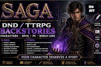 assist with the character backstories your next dnd, npcs, ttrpg character