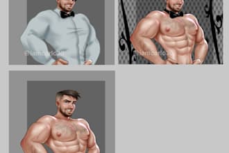 create nsfw strip art illustration in procreate