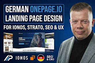 design high converting onepage io german landing page ionos strato SEO UX de cro