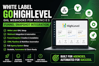 white label gohighlevel, ghl webhooks for agencies funnel snapshot integration