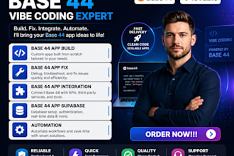 build custom base44 app fix bugs base 44 expert integrate API base 44 websites