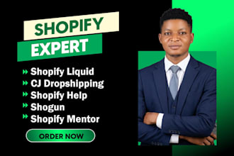 build a shopify cj dropshipping store with custom liquid features