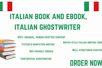 write your italian book and ebook, italian ghostwriter