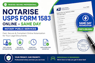 notarise usps form 1583 online same day notary public notary legal documents