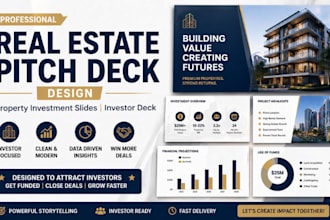 real estate pitch deck design, property investment slides, investor deck