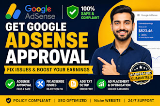 get google adsense approval fix issues setup ads txts and niche website services