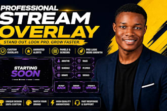 design professional stream overlays for twitch streamers and creators