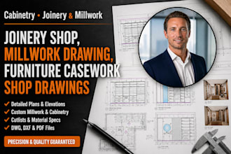 do joinery shop, millwork drawing, furniture caseworkshop
