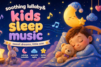 sing soothing lullaby and kids sleep music with your babys name