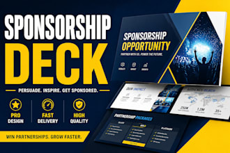 design sponsorship deck, sponsorship proposal, investor pitch deck and letter
