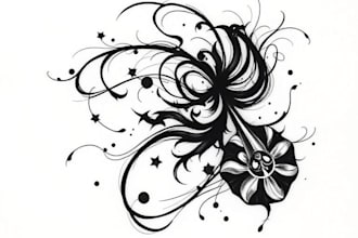 custom an abstract black tattoo design