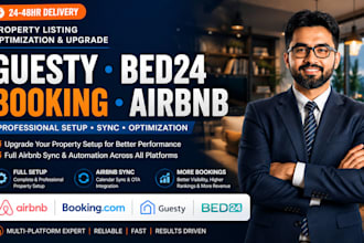 list, optimize, upgrade your property on guesty, booking, bed24, airbnb sync