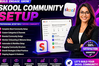 setup skool online community, skool community setup, skool community manager