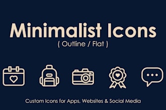 create simple and modern icons or minimalist illustrations