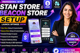 design stan store or beacons ai digital product store, digital store,stan store