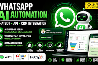 do whatsapp ai chatbot automation whatsapp api wati zoho hubspot crm integration