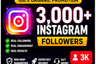 instantly get 3000 real instagram followers