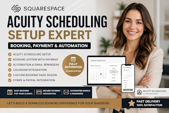 squarespace acuity scheduling setup, booking system with payment for coaches