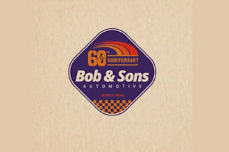 design creative freedom wanted anniversary auto repair shop logo