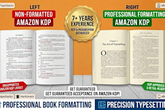do professional book formatting, typesetting, and fix KDP upload errors