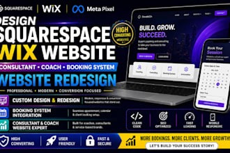 design squarespace wix website consultant coach booking system website redesign