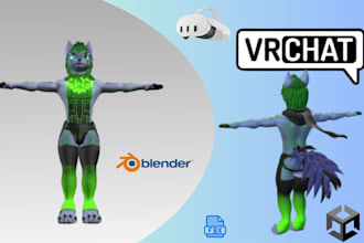 create highly detailed 3d vrchat avatar, vr character, nsfw avatar, furry avatar