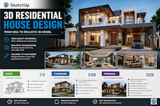 make the house of your dreams in a 3d model using sketchup