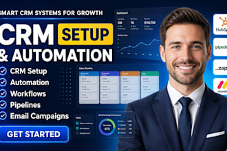 setup hubspot CRM, pipedrive automation, workflow and zapier integration