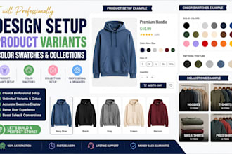 setup  product variants color swatches and collections