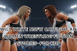 write nsfw catfight and women wrestling fiction stories for KDP