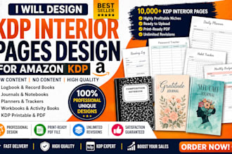create KDP interior pages, logbooks, journals and planners