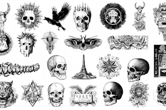 do black and white dark art illustration for your tattoo