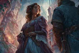 do custom romantasy character illustration, dnd commission