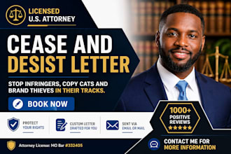 draft a cease and desist letter for trademark or copyright infringement