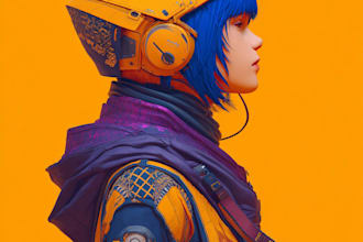 a sci fi character illustration or sci fi character