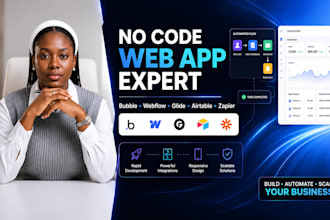 build no code rork app web app bubble webflow glide airtable zapier automation